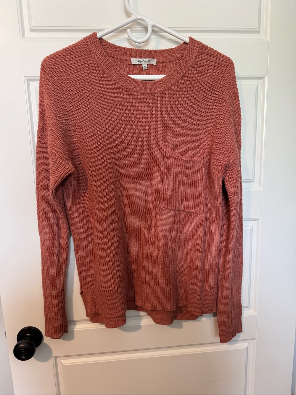 Madewell Slouchy Cotton Blend Drop Shoulder Sweater, Dusty/Clay Pink, Size XS